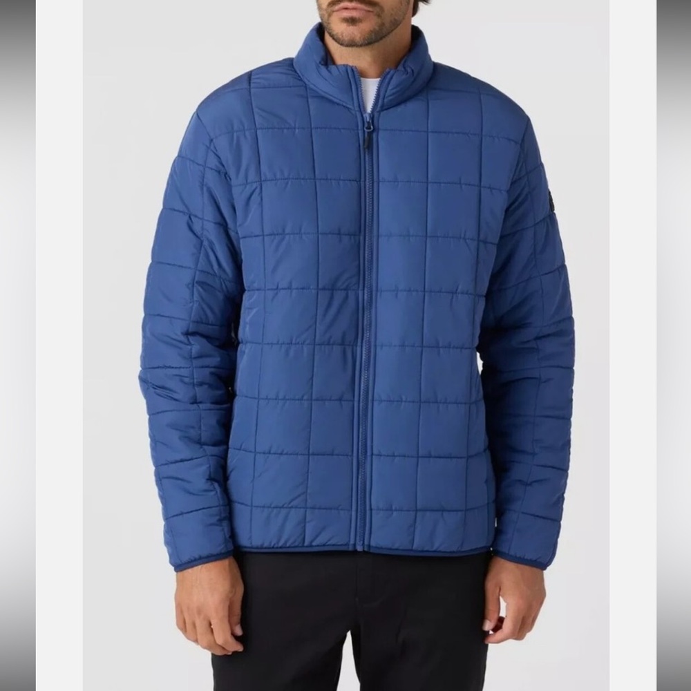 Voyager Men's Polar Fleece Quilted Lined Puffer Jacket - Blue - Size XL